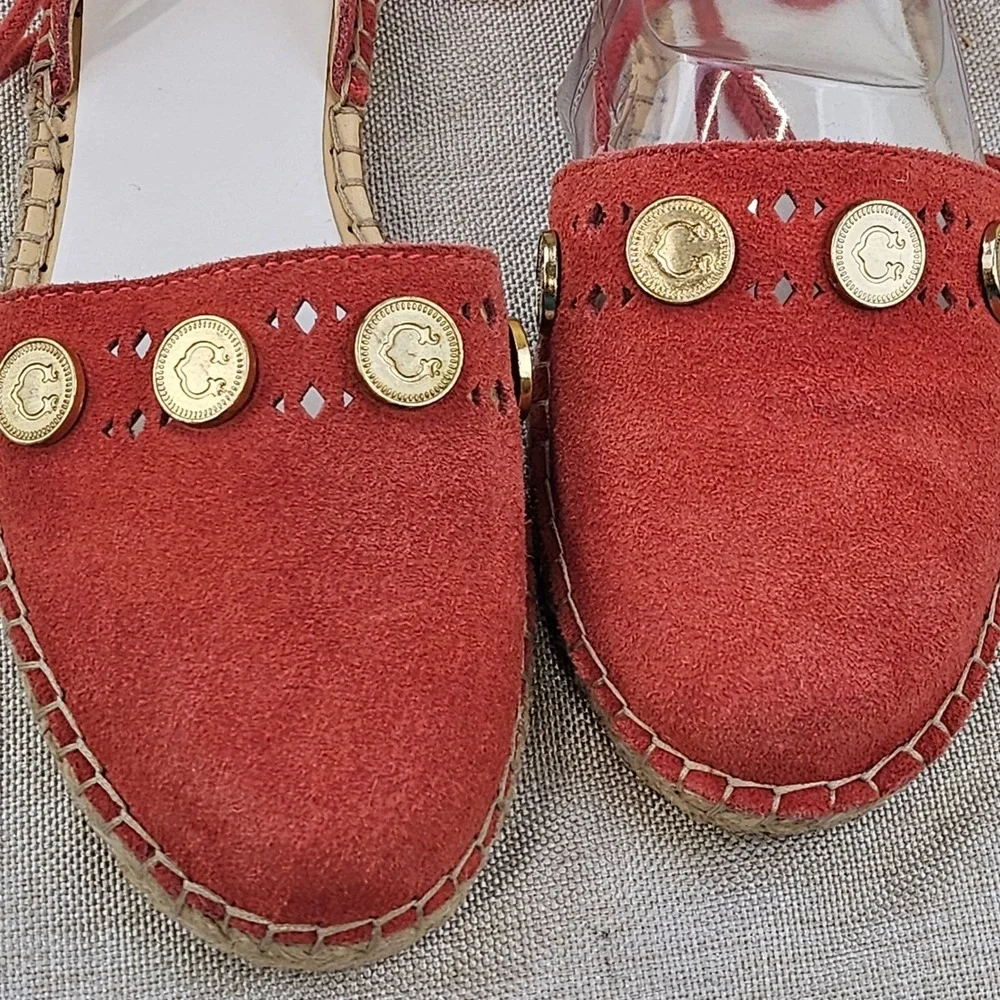 C‎ Wonder Michaela Red Suede Espadrille Sandal Ankle Tie MICHAELA DIAQ Womens 6M